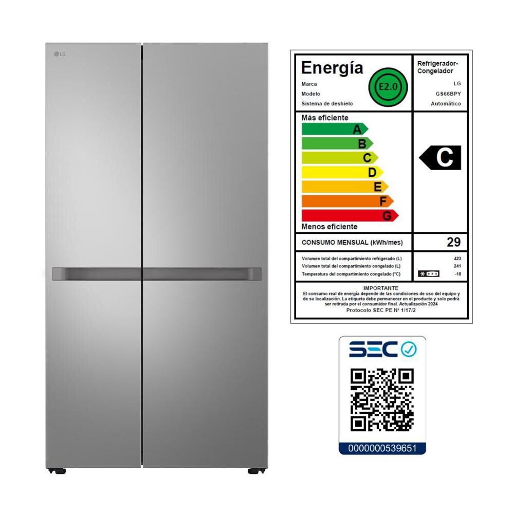 Refrigerador Side By Side LG GS66SBPY / No Frost / 664 L / C image number 11.0